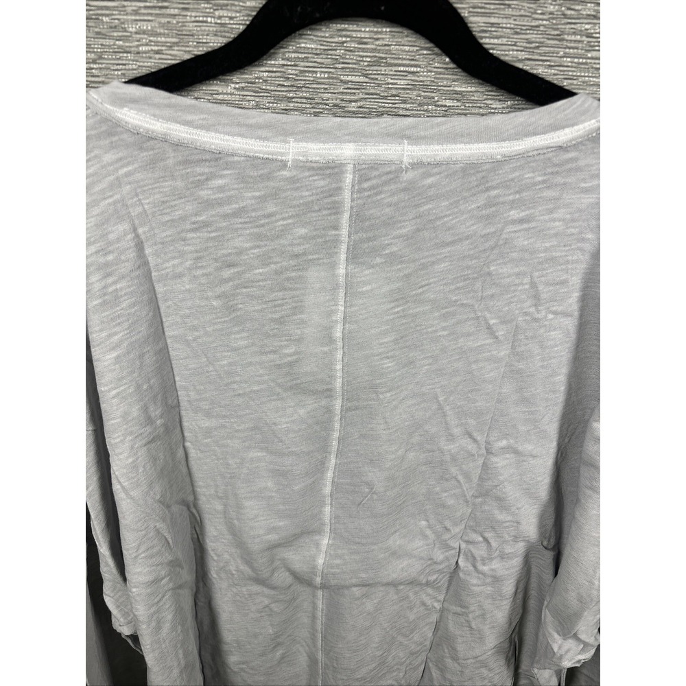 NEW Free People Women's On My Mind V-Neck Long Sleeve Shirt Light Gray Size XS - Picture 11 of 12